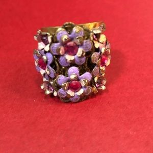 Purple flower ring from Israeli Designer